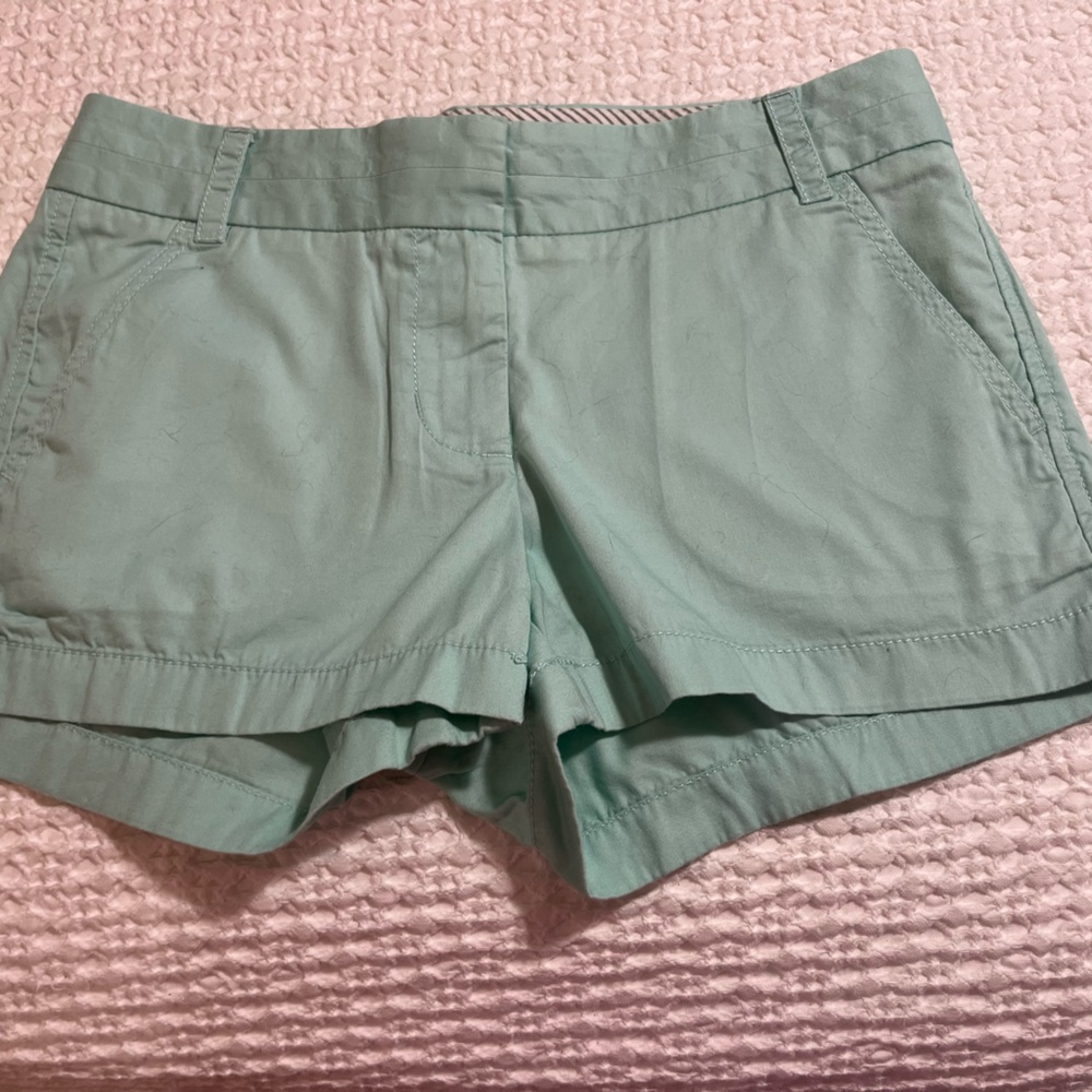 J Crew ladies 3” mint green shorts size 0